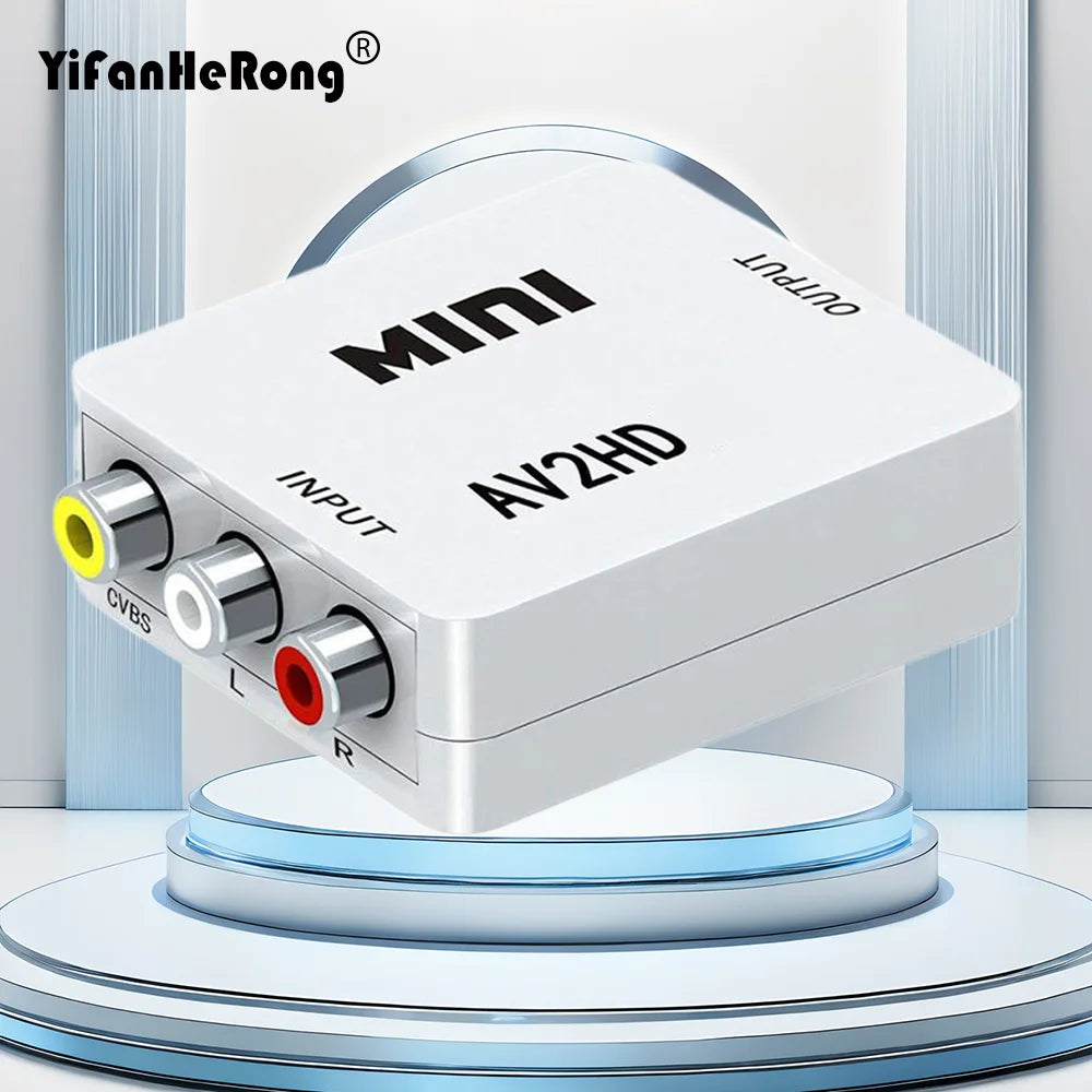 RCA AV To MINI HDMI-Compatible Adapter 1080P Video Converter CVBS Adapter Converter Box For HDTV Projector Set Top Box DVD Zpaxo