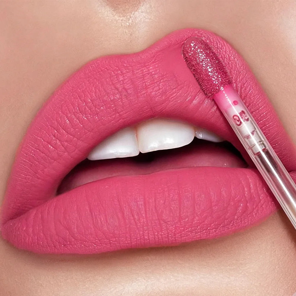 Long-lasting Silky Matte Lipstick Pink Nude Lip Tint Waterproof Gloss Zpaxo