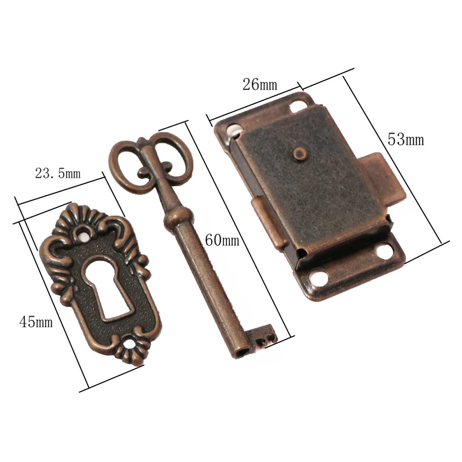 53 Vintage Lock Cabinet Door Key Drawer Wardrobe Furniture Replacement