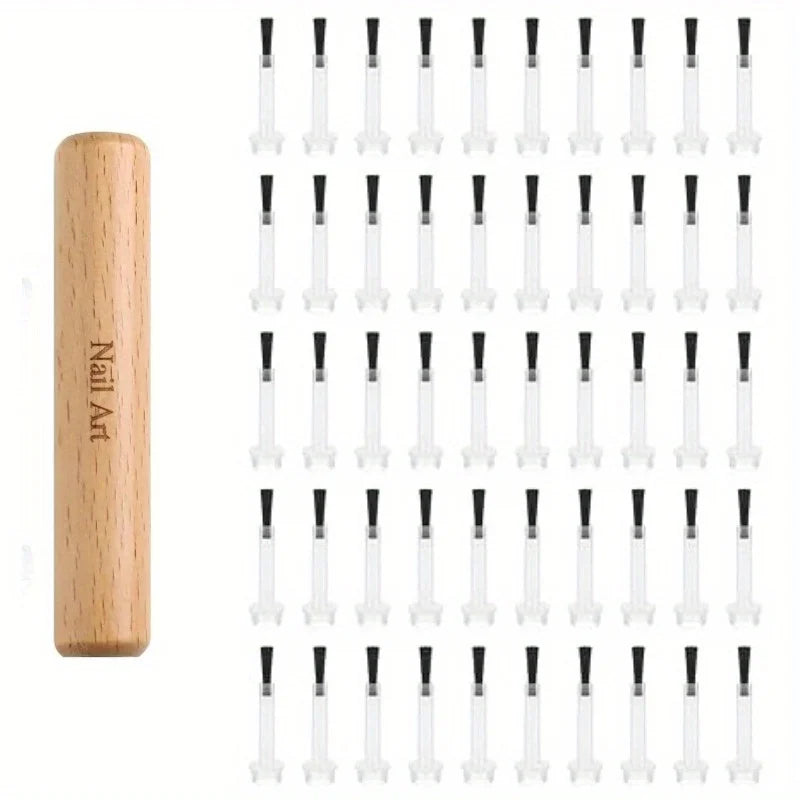 Professional Nail Art Brush Detachable Wooden Grip-multi-functional