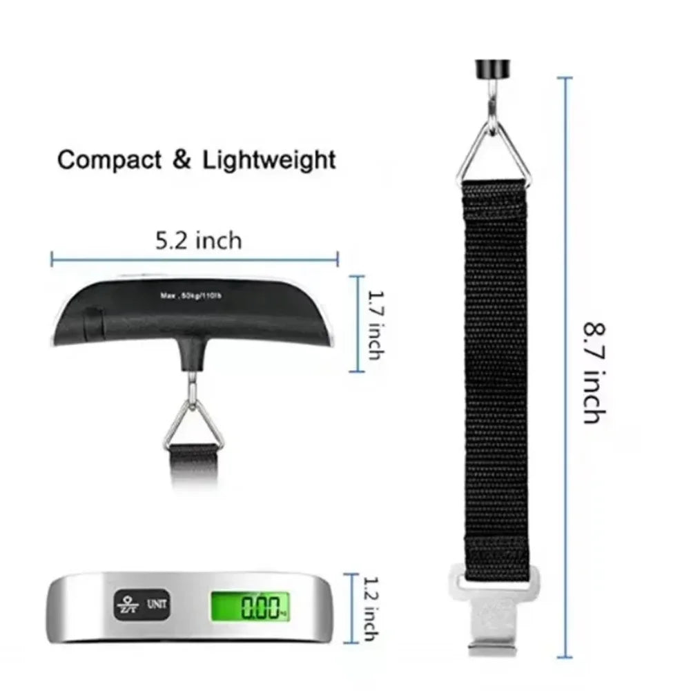 50kg Portable Hanging Scale Electronic Hand Luggage Scale Digital Display Suitcase 110lb Travel Baggage Bag Weighing Tools Zpaxo
