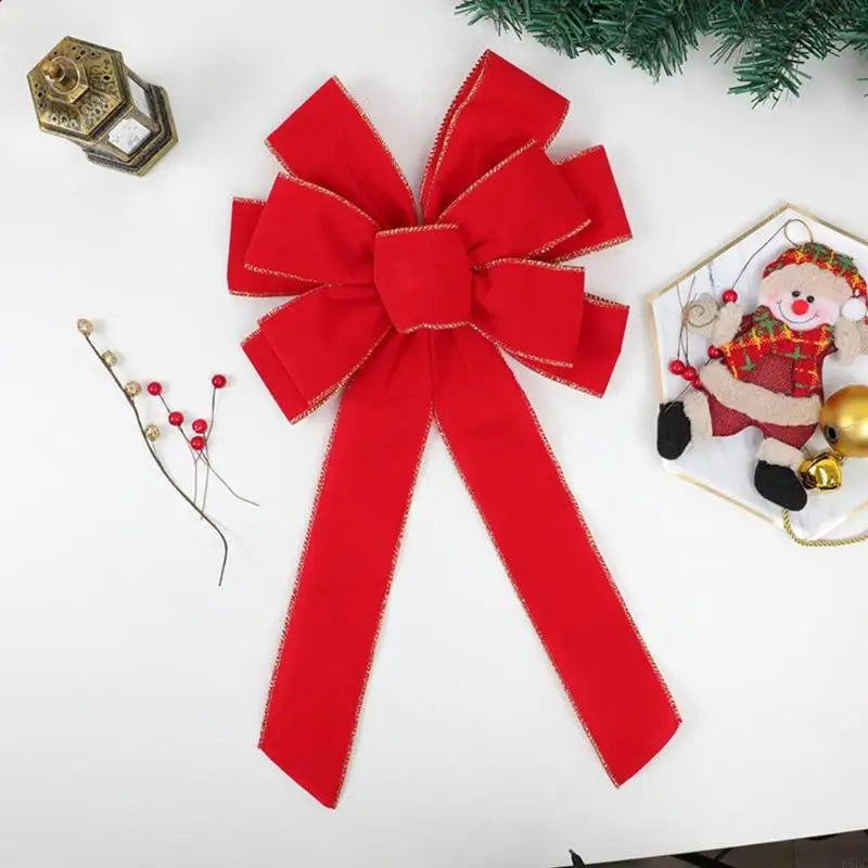 Durable Red Christmas Ribbon Loop Design Decoration Crafting Accessory