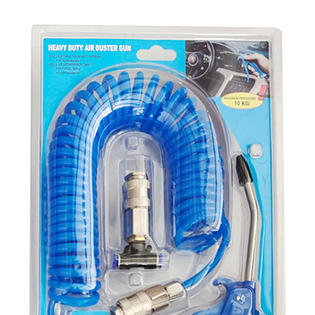 Air Blow Duster Set with 5 Meter Long Coil Pu Hose for Truck Air Compressor Dust Removal Air Duster Cleaning Nozzle Tool Zpaxo