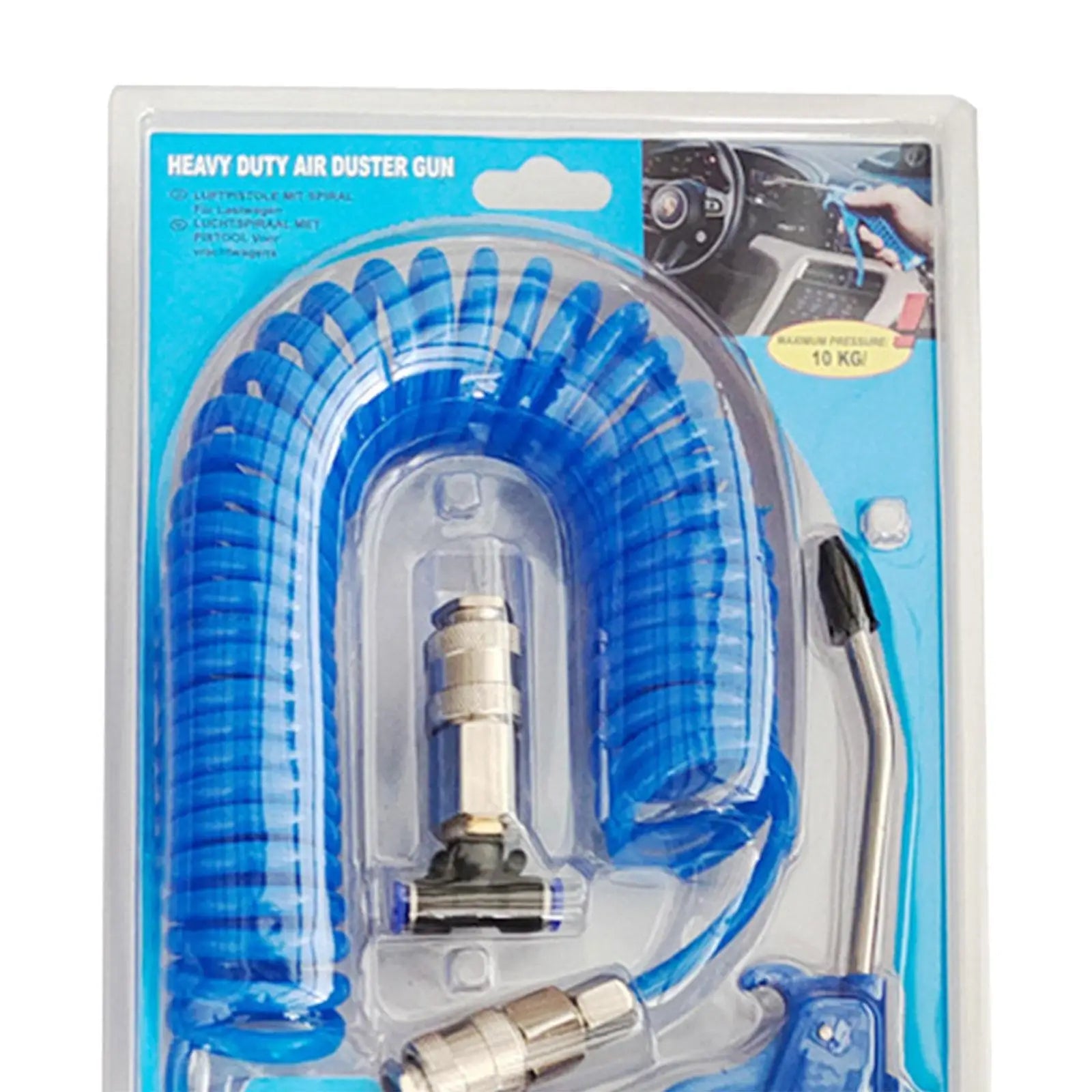 Air Blow Duster Set with 5 Meter Long Coil Pu Hose for Truck Air Compressor Dust Removal Air Duster Cleaning Nozzle Tool Zpaxo