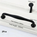 1/2Pcs Black Cabinet Handles Aluminum Alloy Cabinet Pulls Drawer Knobs for Kitchen Bathroom Closet Cupboard Wardrobe Hardware Zpaxo 2Pcs 128mm