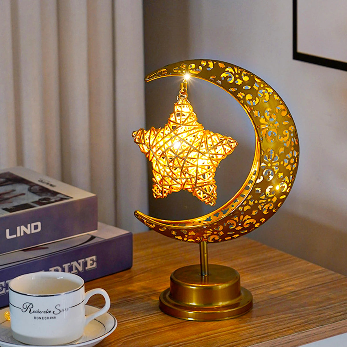 Ramadan Desk Lamp Led Moon Decoration Home Metal Kareem Light Eid Zpaxo Ramadan Led Lamp A