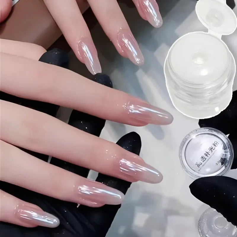1 Jars Mirror Bright Plating Aurora Chrome Powder Nails Moonlight