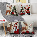 Christmas Themed Cushion Cover Holiday Decor Sofa Pillow Case Linen