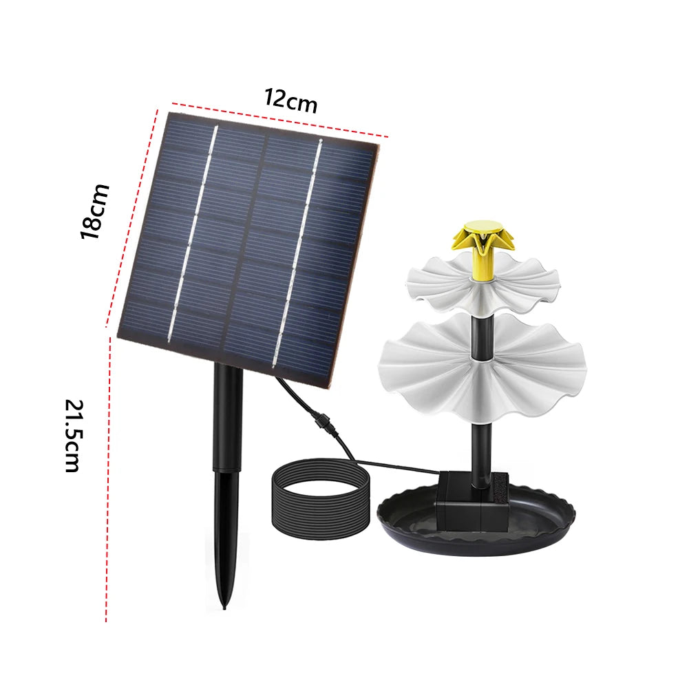 3 Tiered Decorative Fountain W/ Solar Panel Water Fountain and Birdbath Water Fountain with Birdbath for Courtyard Patio Balcony Zpaxo