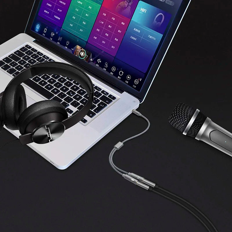 Headset Splitter Audio+mic Stereo Headphone Audio 4 Pole Jack Y Cable Zpaxo