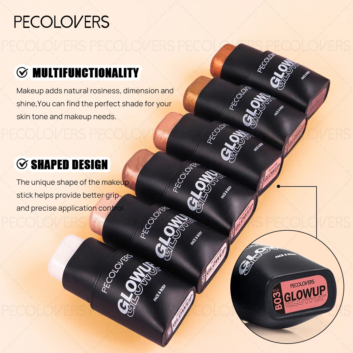 1PC 3-In-1 Makeup Stick, Versatile Contour & Blush & Highlight Face Stick, Affordable & Buildable Face Cosmetic Face Beauty Tool Zpaxo