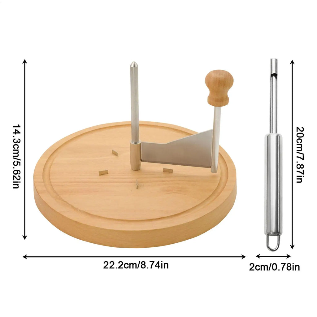 Cheese Curler Wheel Stainless Steel Wood Base Smooth Shaving Manual Handheld Cheese Flower Maker Slicer for Restaurant Cafe Home Zpaxo