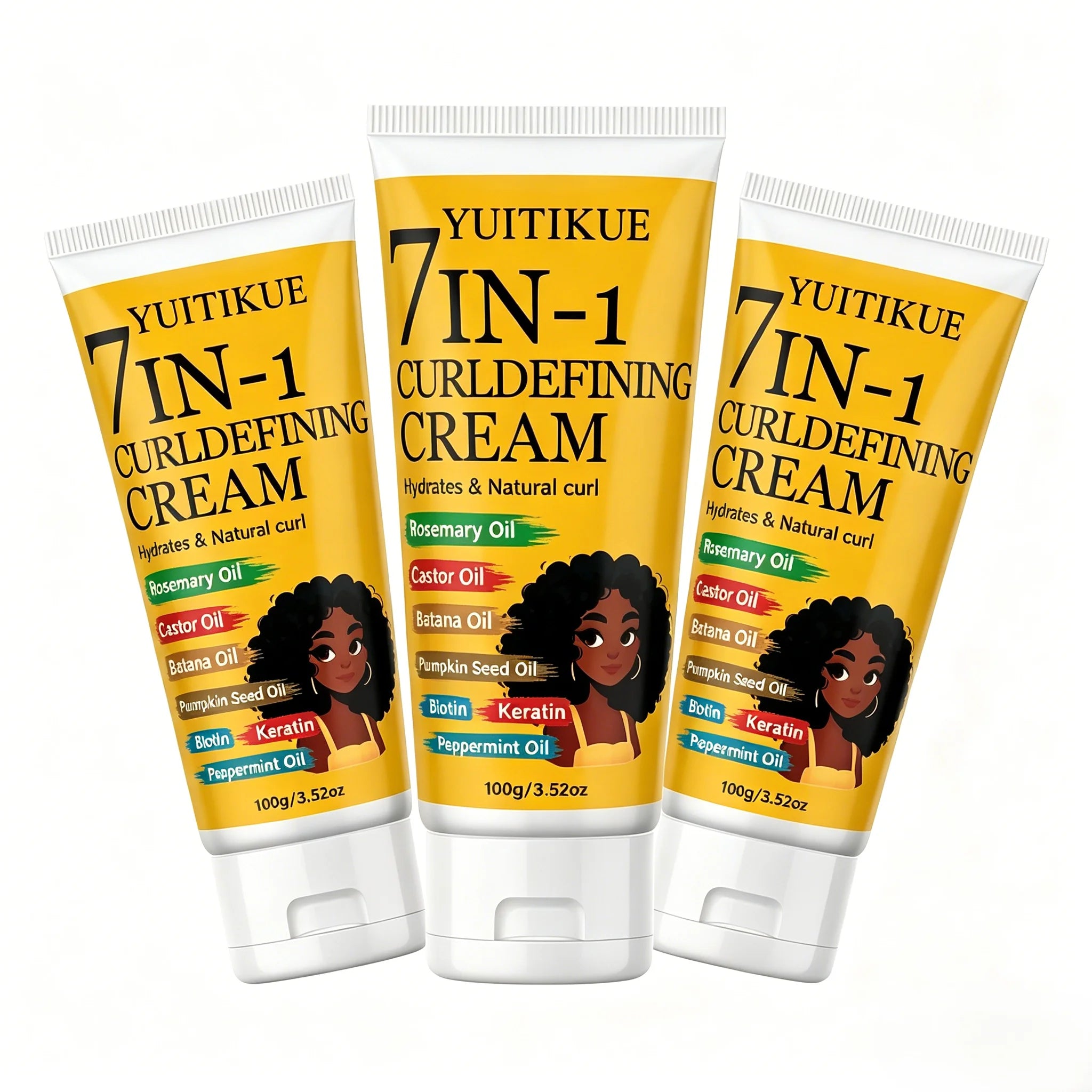 7-in-1 Curl Defining Cream | Batana Oil & Keratin Anti-Frizz Curl Defining Cream Zpaxo 3pc