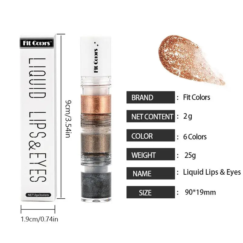 Fit Colors 3 Sections Smoky Eye Water Eyeshadow Diamond Liquid Pearl