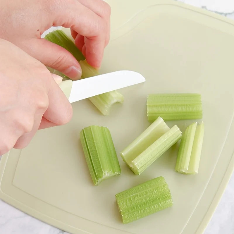3PCS hree Piece Kitchen Multi-functional Melon And Fruit Knife Ceramic Fruit Knife Set T Peeler Vegetable Cutting Board Zpaxo