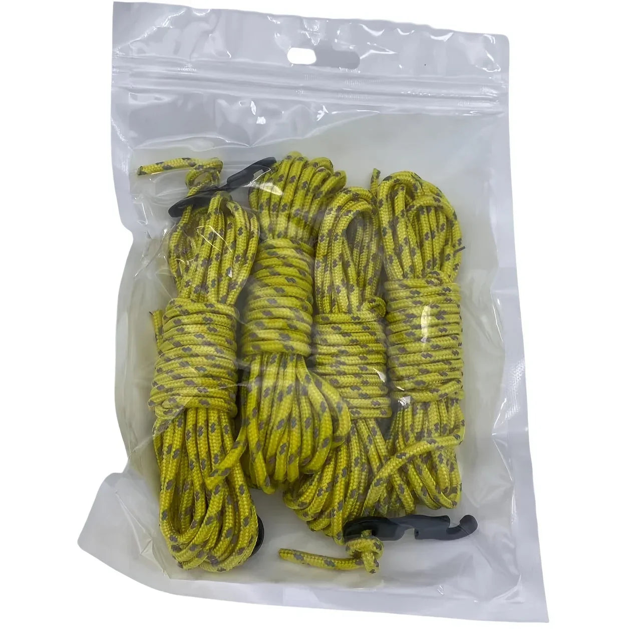 4-Set Reflective Tent Ropes & Quick-Adjust Buckles | Camping