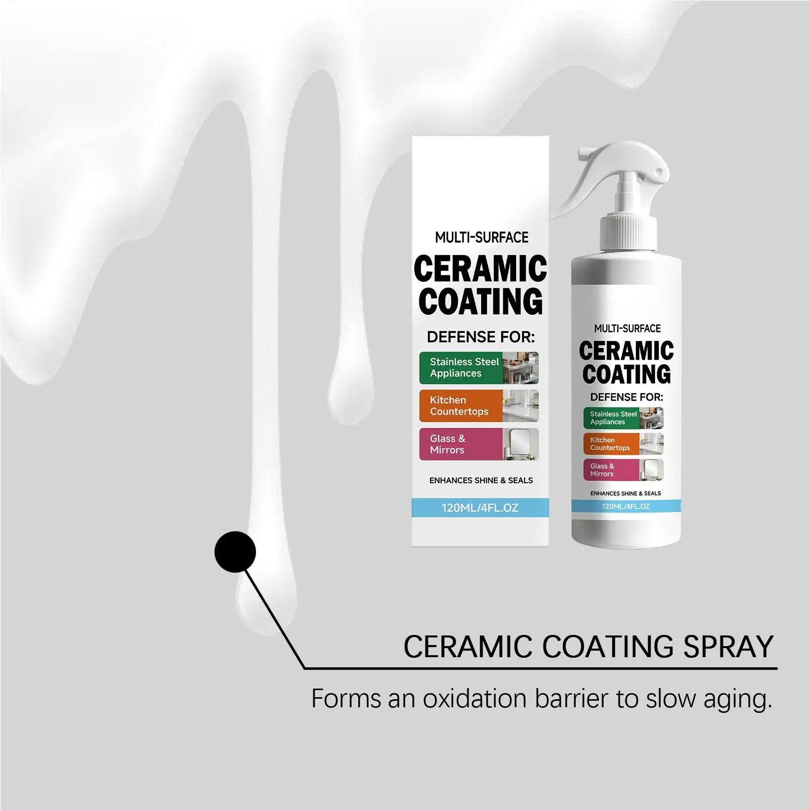 Ceramic Coating Spray Stainless Steel Glass Long Lasting Shine Seal
