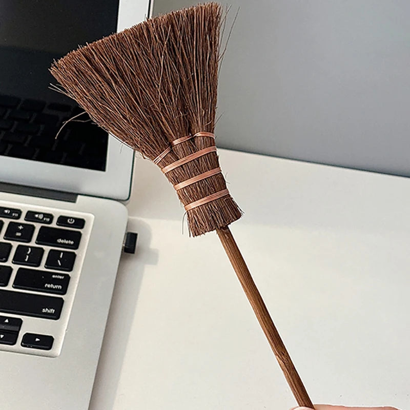 Mini Desktop Broom – Vintage Palm Bristle Desk & Home Brush Mini Cleaning Broom Zpaxo