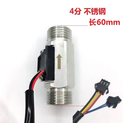 4 Min /6 Min /1 Inch Thread Stainless Steel Water Flow Sensor with Thermistor NTC Temperature Meter Zpaxo type 2