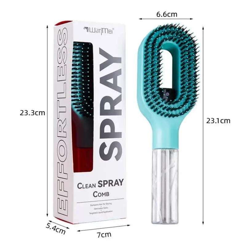 2-in-1 Spray Hair Brush & Water Mist Detangling Comb
