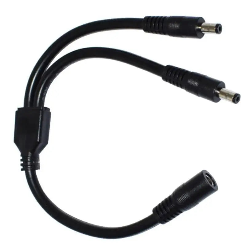 652F DC5525 Power Splitter Cable 1 Female to 2 Male 5.5mmx2.5mm Connector Cord for LED Strips Light and CCTV Cameras 23cm Zpaxo