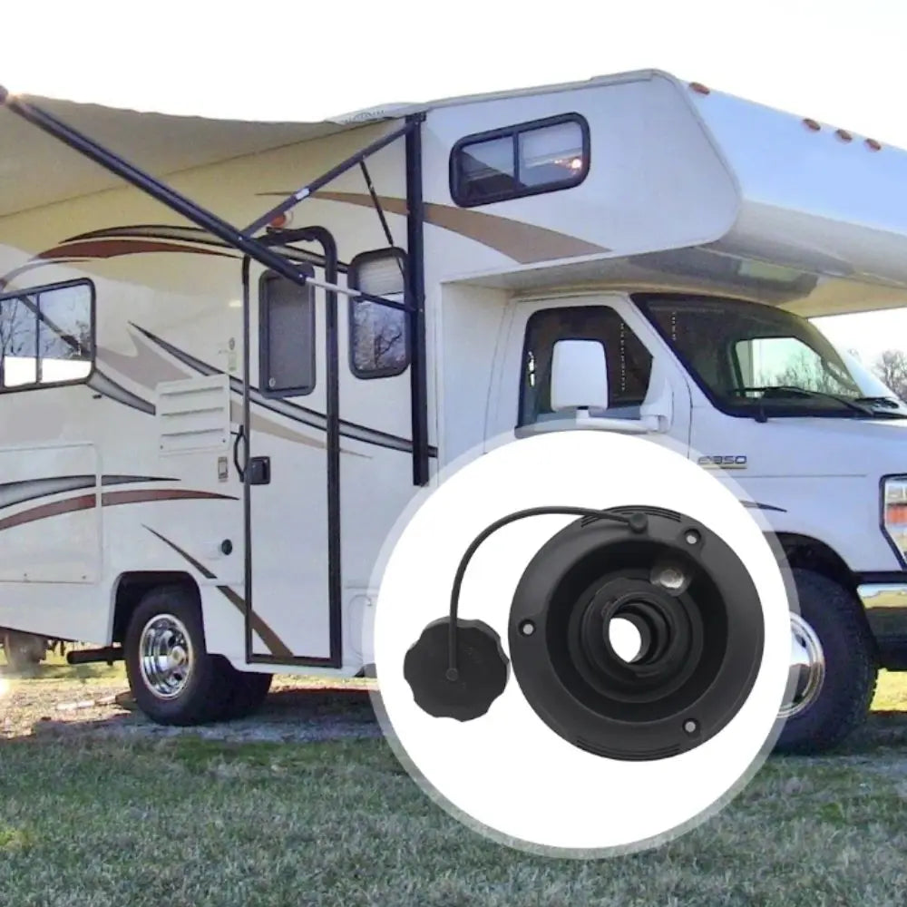 Black RV Gravity Water Inlet Plastic Round Fresh Fill Hatch Trailer Zpaxo