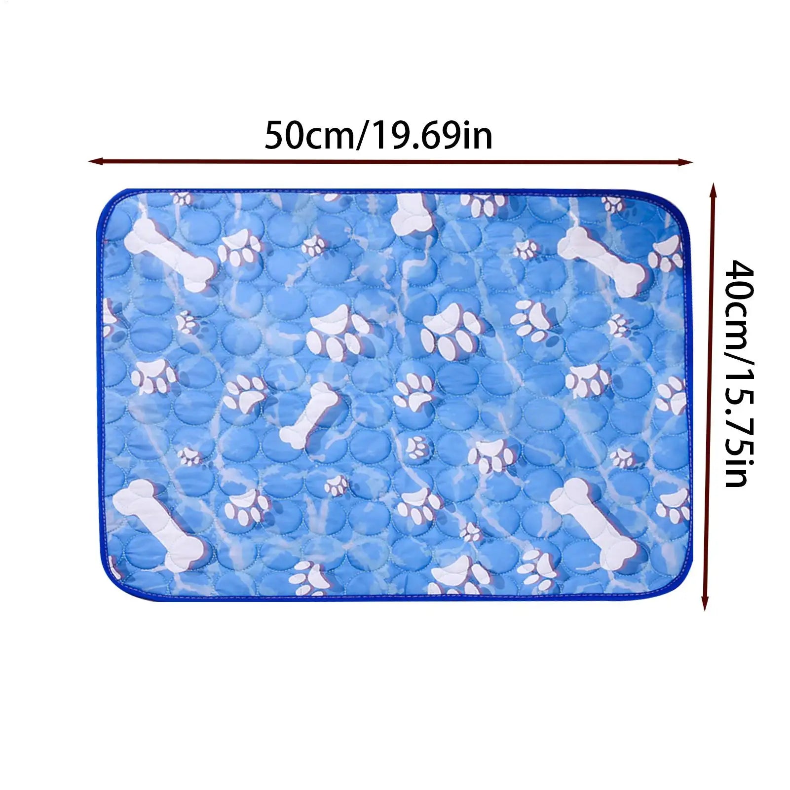 Dog Cooling Pad Non-slip Washable Portable Waterproof Bed Bone Pattern Dog Cooling Mat Outdoor For Indoor Outdoor Crate Kennel Zpaxo