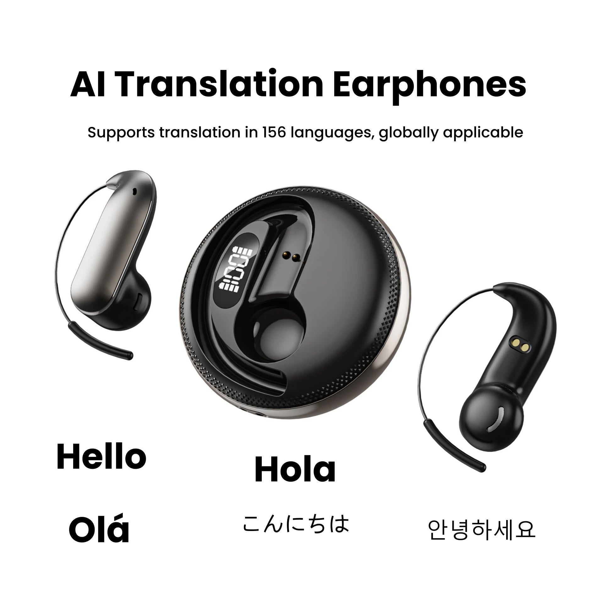 X56 True Wireless Earphones Simultaneous Translation Supports 144 Zpaxo black China Mainland