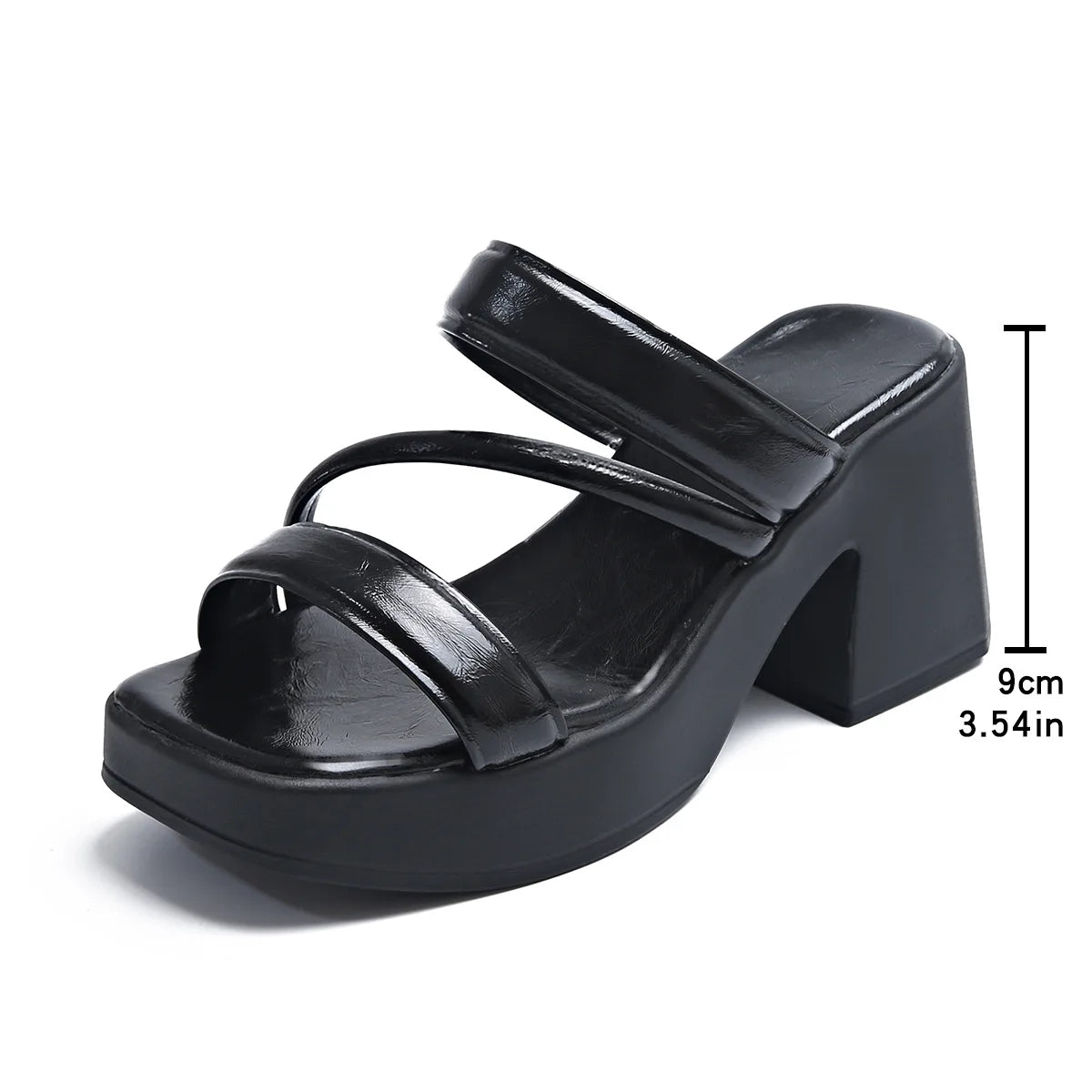 Elegant Women Platform Slippers Soft PU 2025 Summer Peep Toe Thick