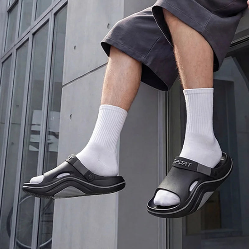 Men's Outdoor Slippers Summer Thick Soft Platform Slide Beach Sandals