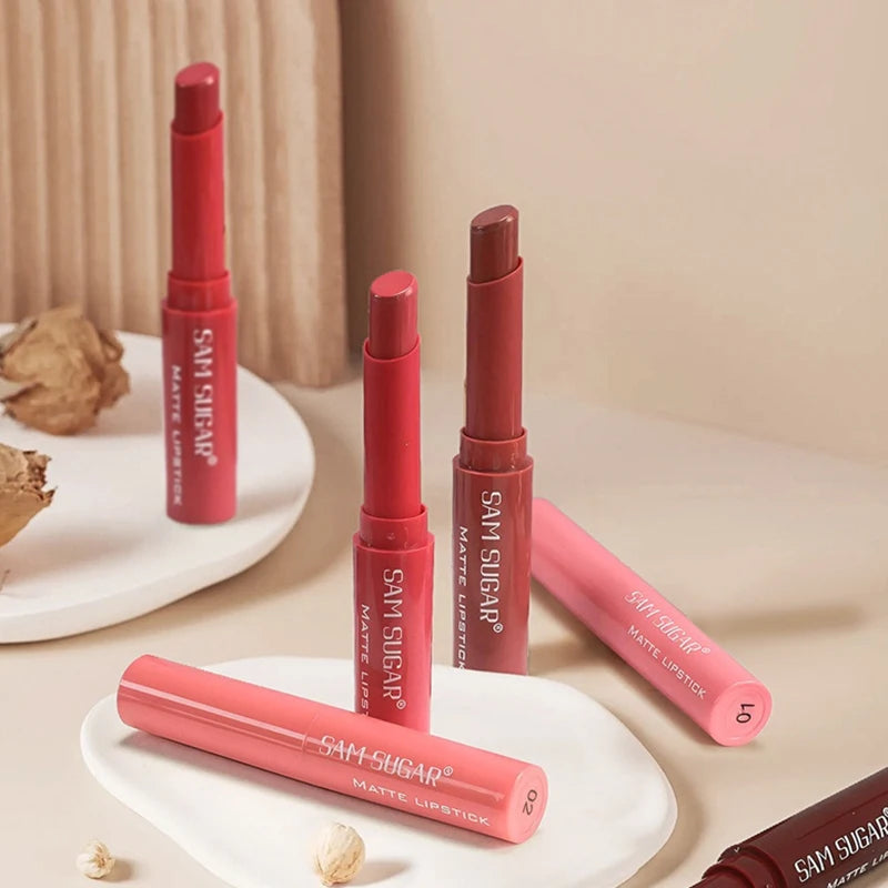 6-Color Nude Matte Lipstick Pencil Waterproof Lip Sticks Not Fading Sexy Red Velvet Lipsticks Long Lasting Lip Makeup Cosmetics Zpaxo