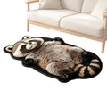Animal Area Rug Raccoon Pattern Carpet Mat Soft Home Dining Bedroom
