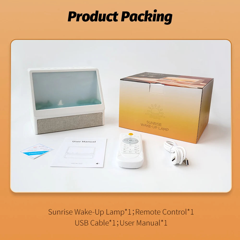 Sunrise Alarm Clock Wake Up Night Light Bluetooth Table Decoration Zpaxo