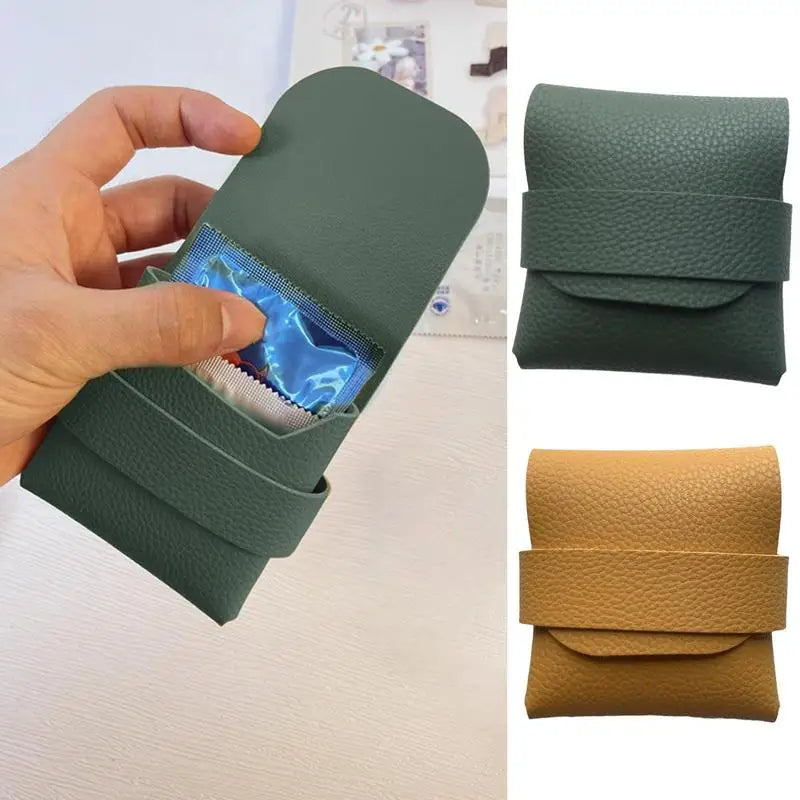 Secret Condom Storage Bag Portable Travel Privacy PU Leather Case 3-4