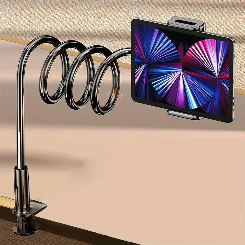 Tablet Stand Holder Mount Clip Grip Flexible Long Arm Gooseneck For iPad iPhone Switch Galaxy Tab Kindle D1S6 Zpaxo Black