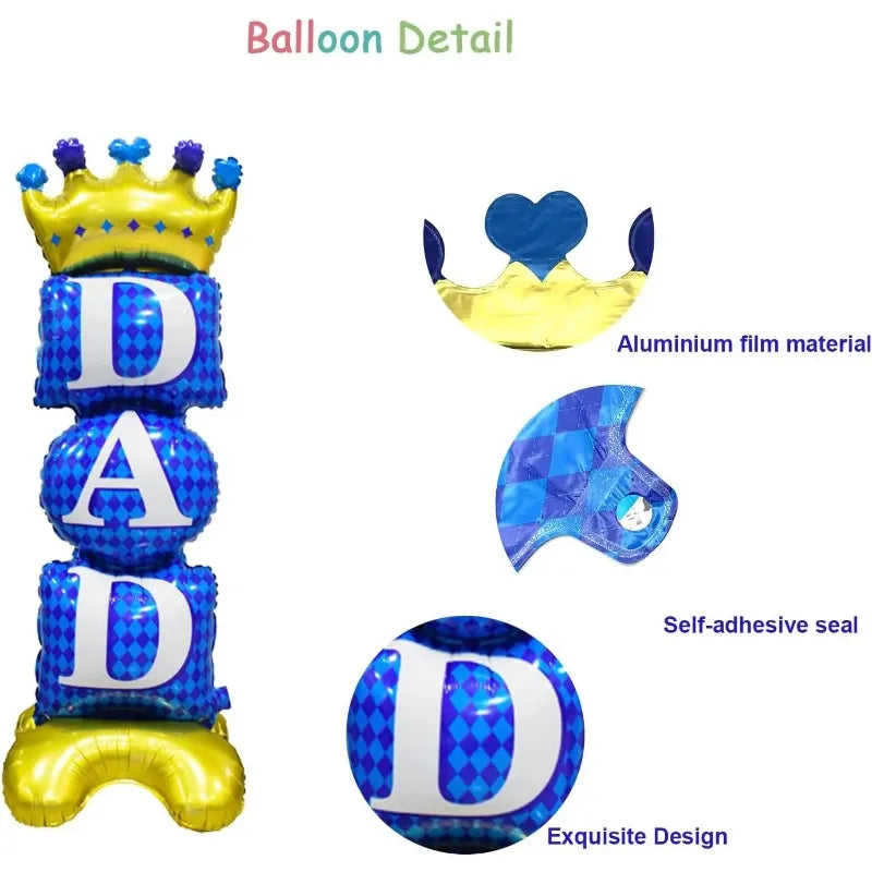 Father's Day Decorations Balloons I Love You Dad Happy Aluminum Film