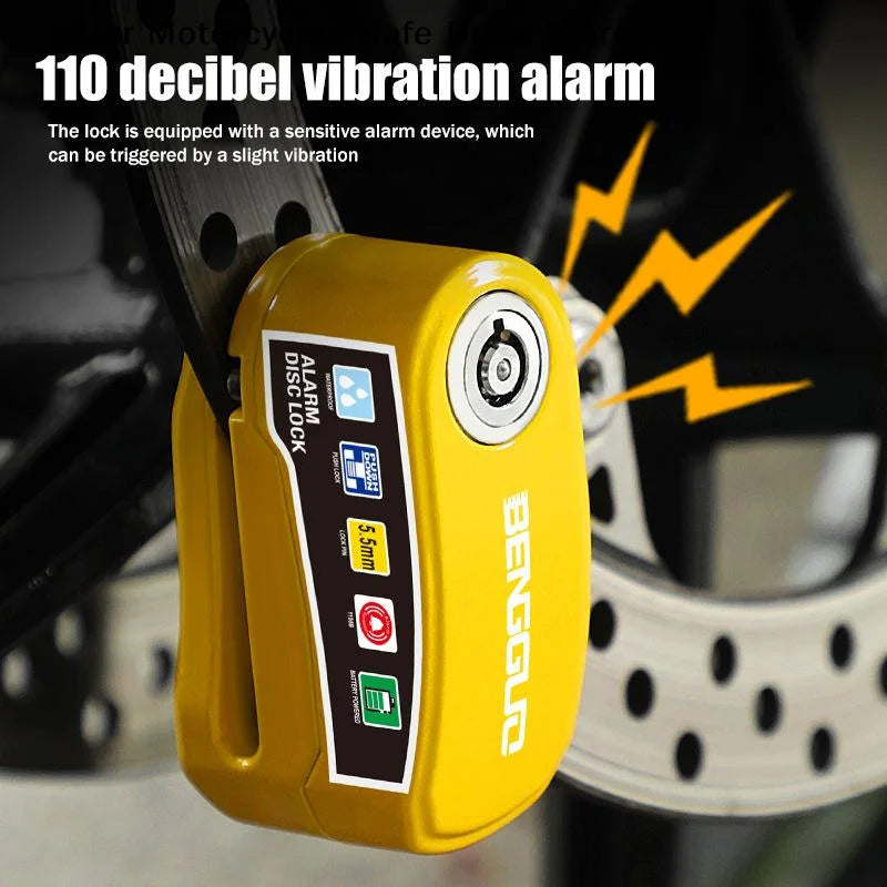 Motorcycle Bicycle Lock Alarm Safety Protection Padlock Disc Aluminum
