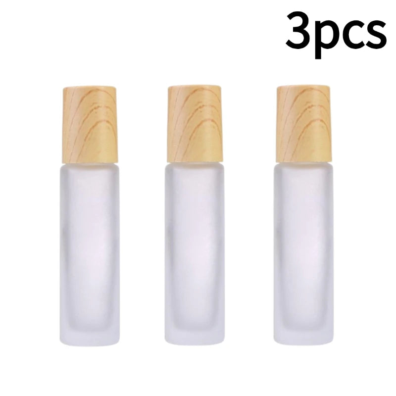 1/2/3PCS Refillable Rollerball Bottles Empty Essential Oils Roller Bottles Glass Roll On Bottles For Perfume (10ml） Zpaxo 3PCS