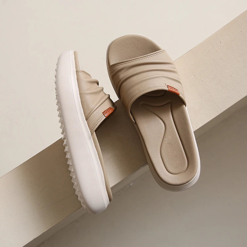 2025 Women Comfortable Elegant Slippers Slip-on Thick Heel