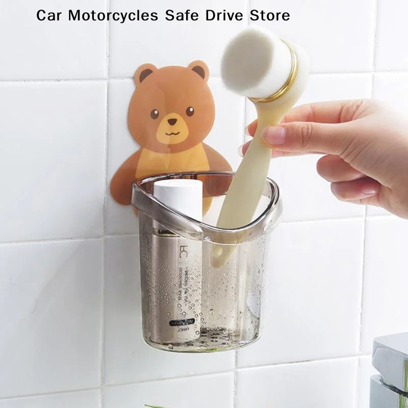 Bear Hug Toothbrush Cup Toothpaste Storage Rack Home Bathroom