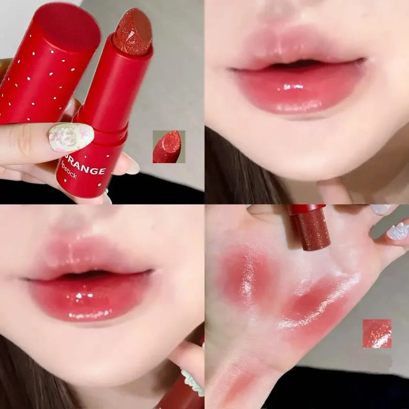 Mirror Water Jelly Lipstick Moisturizing Purple Grape Glitter Solid Zpaxo 02 Apple Red