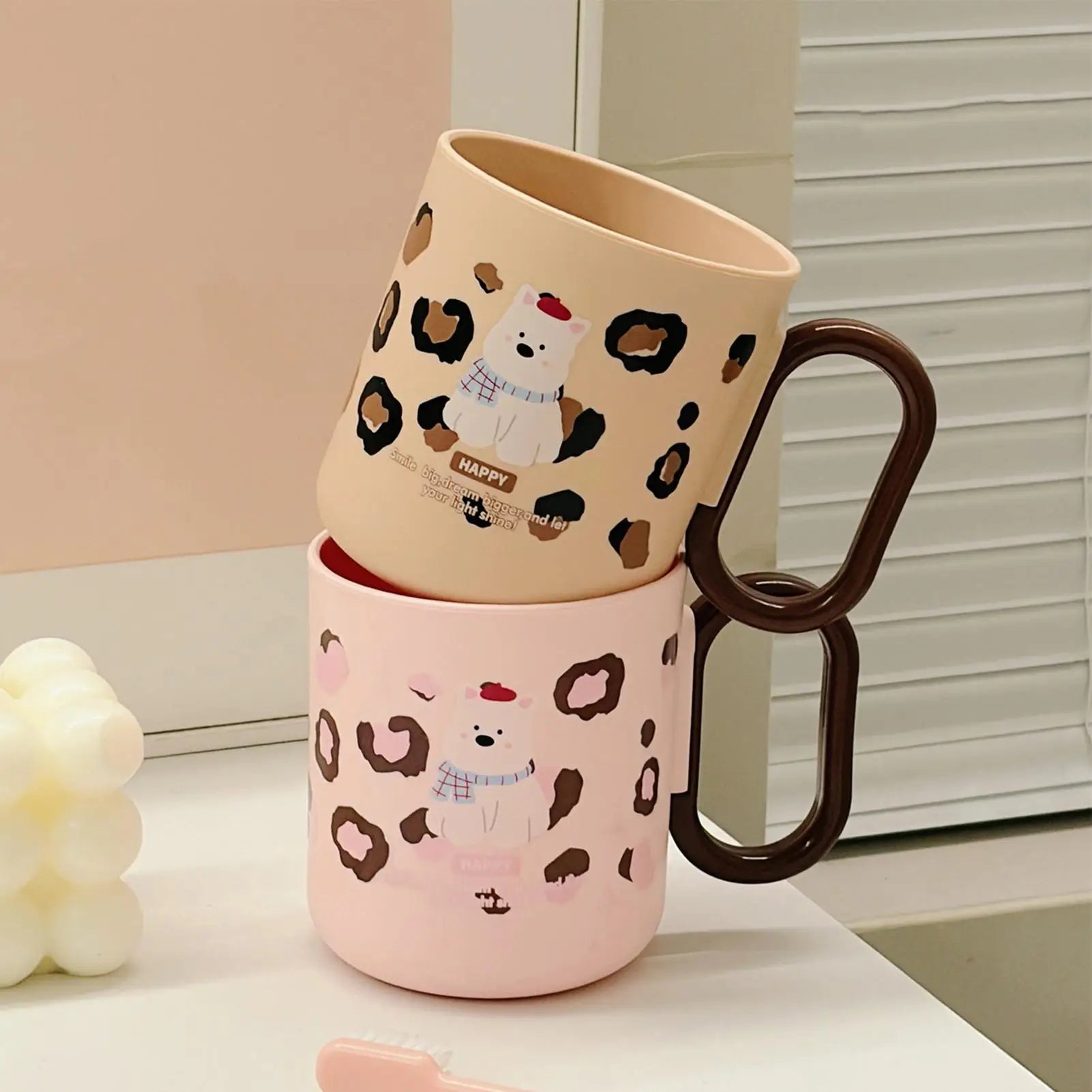 Toothbrush Cup Reusable Single Bathroom Mouthwash Vanity Counter Sink