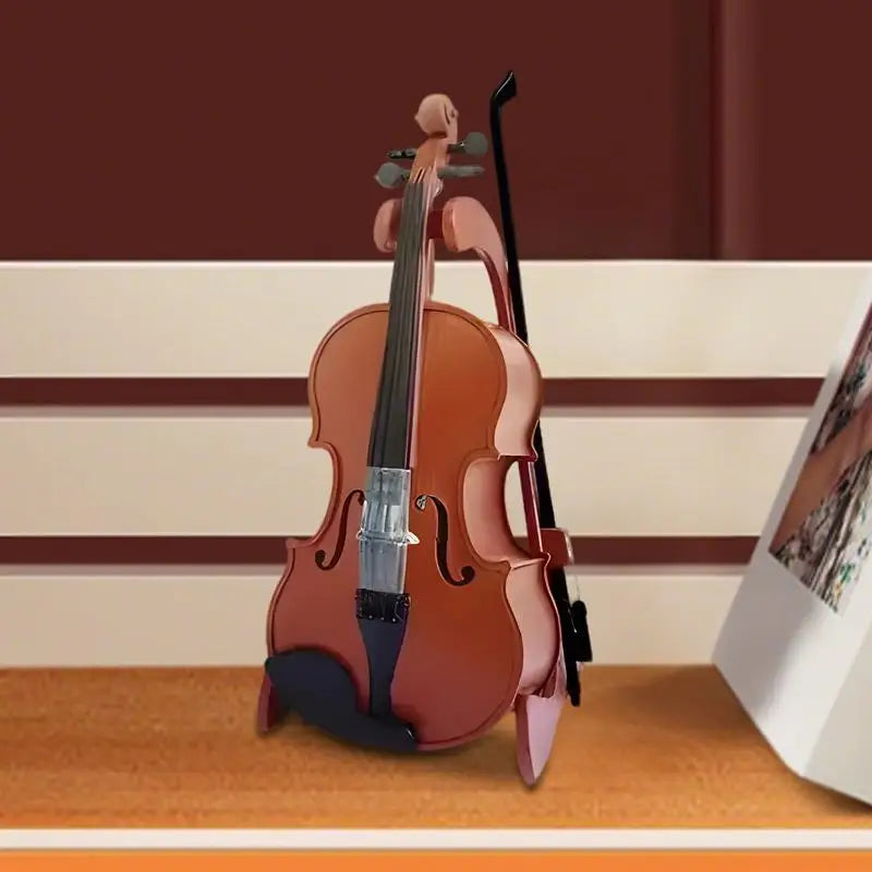 Tiny Violin Mini Home Decor Musical Instrument Display Cabinet Decorative Item For Adults Desk Bookshelf Doll House Accessories Zpaxo