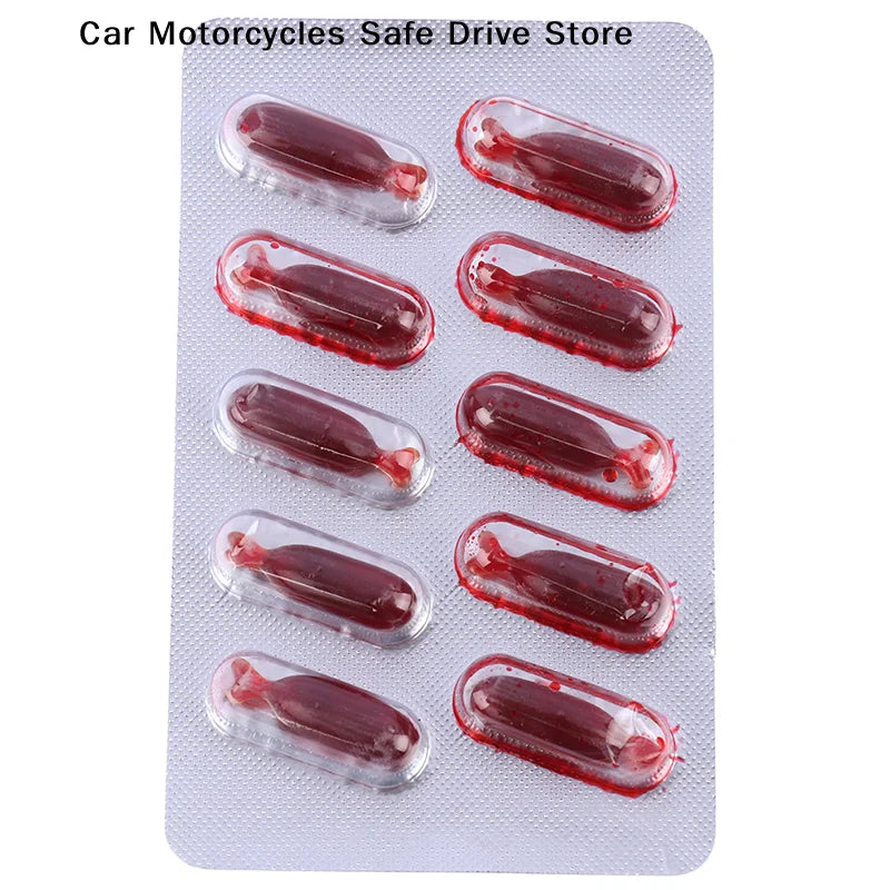 M10Pcs Fake Blood Pill Vampire Toy Capsules Horror Funny Halloween