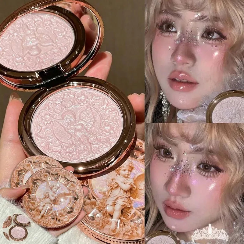 Gloss Diamond Highlighter Palette Angel Embossed Pearlescent