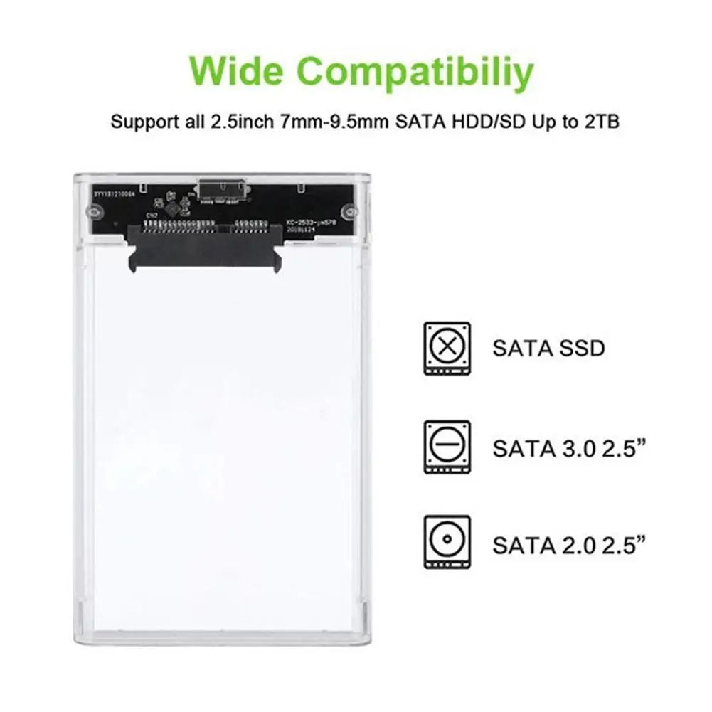 USB 3.0 & USB-C 2.5" SATA Hard Drive Enclosure – 5Gbps Hard Drive Enclosure Zpaxo