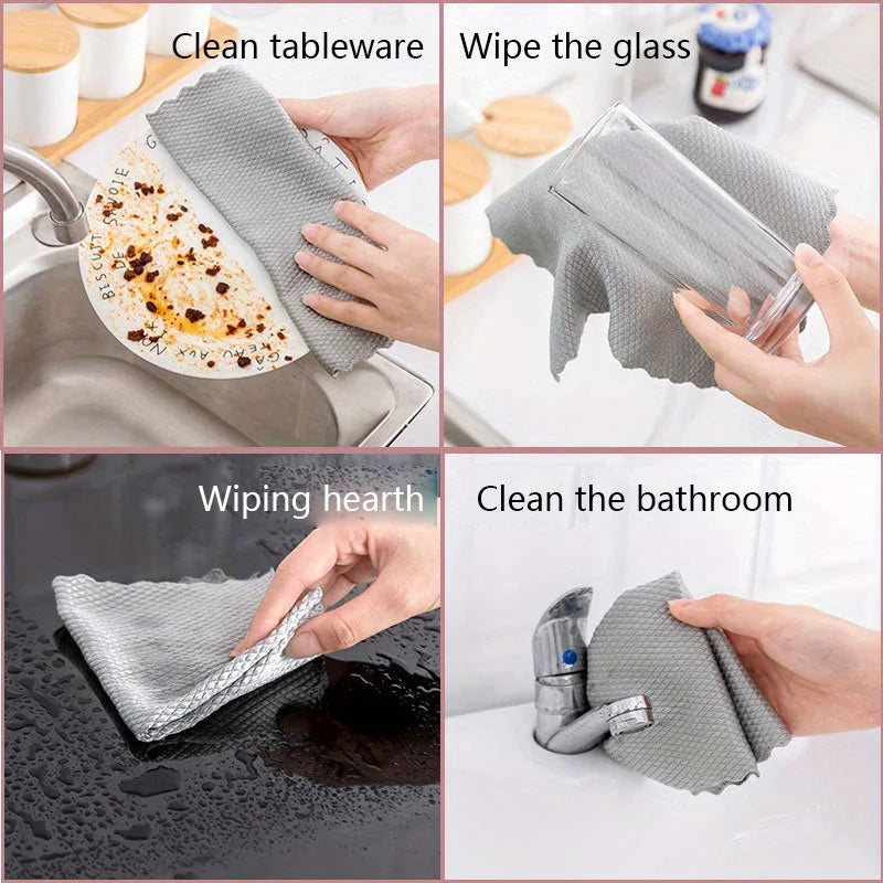 Microfiber Dish Cloths – Absorbent Anti-Grease Cleaning Rags Microfiber Cleaning Cloth Zpaxo