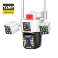 6K 12MP Security Camera Outdoor 10X Zoom Triple Lens Three Screens Zpaxo 6K Camera NO Card US Plug