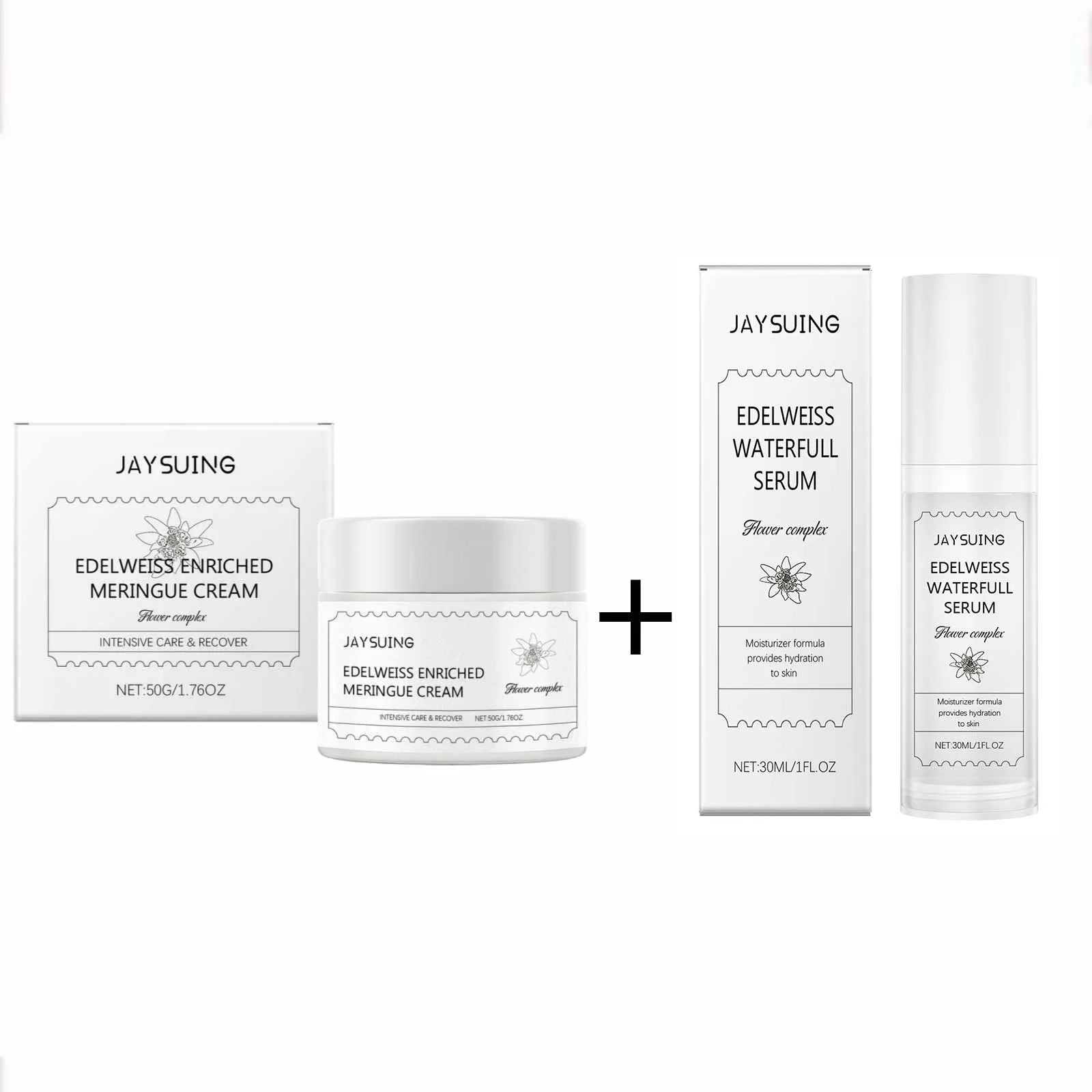 Collagen Facial Cream & Hyaluronic Acid Essence – Anti-Aging Set Facial Moisturizing Cream Zpaxo 2PCS Set
