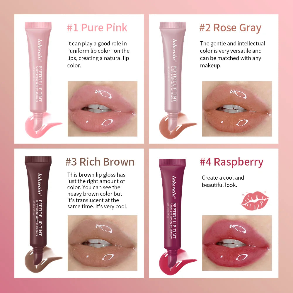 ibcccndc Peptide Lip Tint Gloss – 4 Shades, Moisturizing Lip Tint Gloss Zpaxo